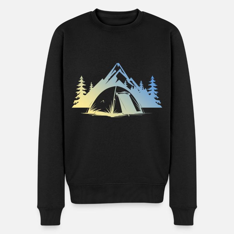 Camping Zelt - Männer Premium Bio Pullover - Schwarz