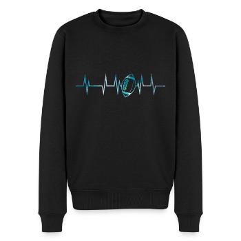 Herzschlag American Football - Männer Premium Bio Pullover - Schwarz - Vorne - Nico (187cm)