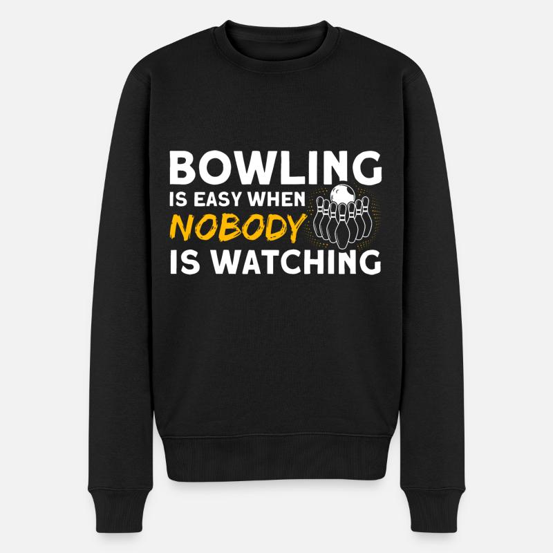 Bowling ist einfach, wenn niemand zuschaut Bowling - Männer Premium Bio Pullover - Schwarz