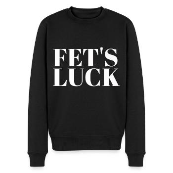 Fets Luck jeu de mots drôle - Pull Premium bio Homme - noir - Devant - Nico (187cm)