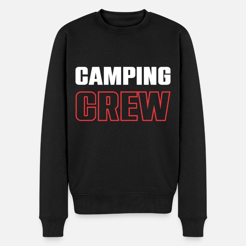 Camping Crew - Männer Premium Bio Pullover - Schwarz