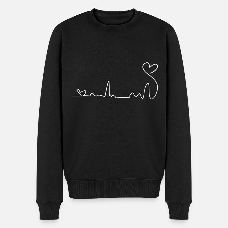 ligne cardiaque - Pull Premium bio Homme - noir