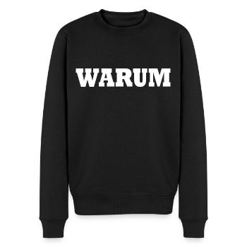Why - Men's Premium Organic Jumper - black - Front - Nico (187cm)