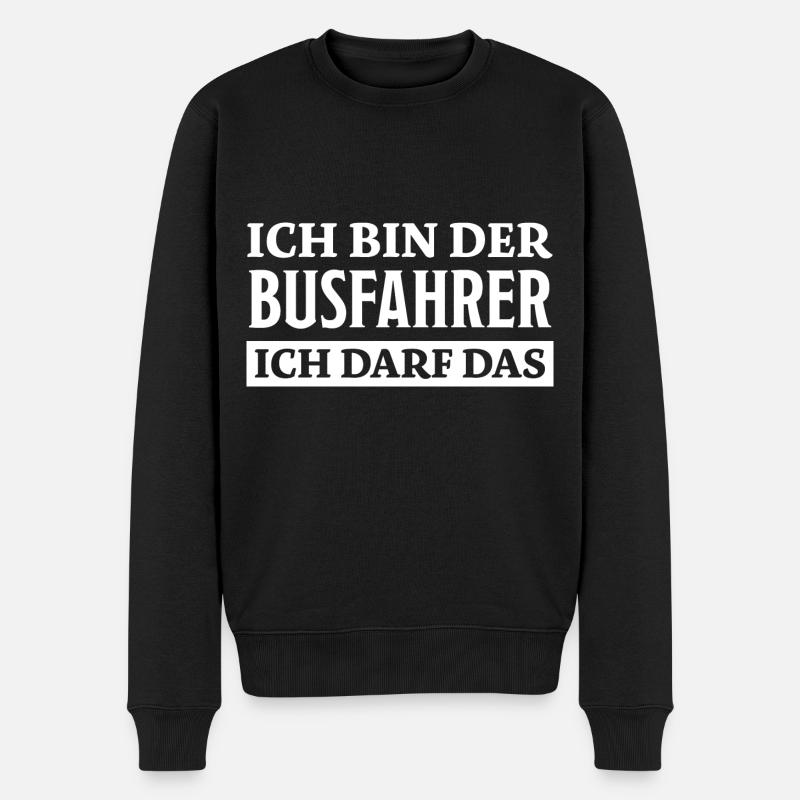 Busfahrer Spruch Beruf Lustiges Busfahrer Geschenk - Männer Premium Bio Pullover - Schwarz