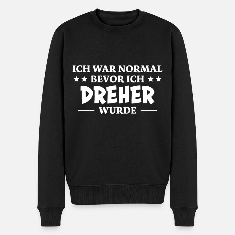 Dreher Spruch Drehmaschinen Lustig Dreher Geschenk - Männer Premium Bio Pullover - Schwarz