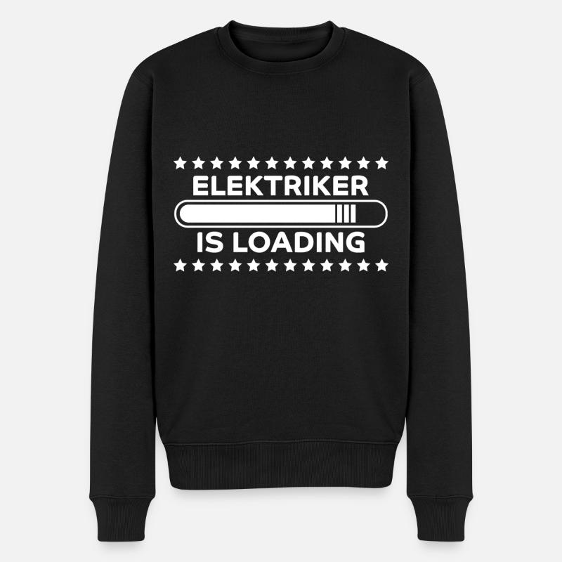 Elektriker Spruch Job Lustiges Elektriker Geschenk - Männer Premium Bio Pullover - Schwarz