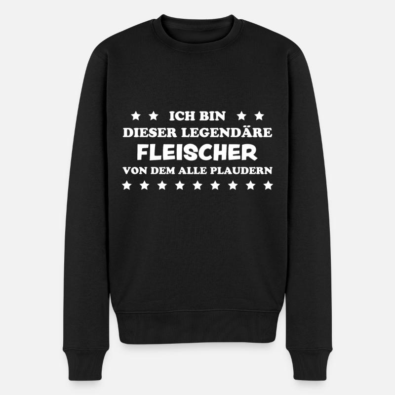 Fleischer Metzger Lustig Spruch Fleischer Geschenk - Männer Premium Bio Pullover - Schwarz