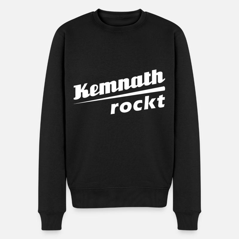Kemnath rockt - Textdesign mit Stadtnamen - Männer Premium Bio Pullover - Schwarz