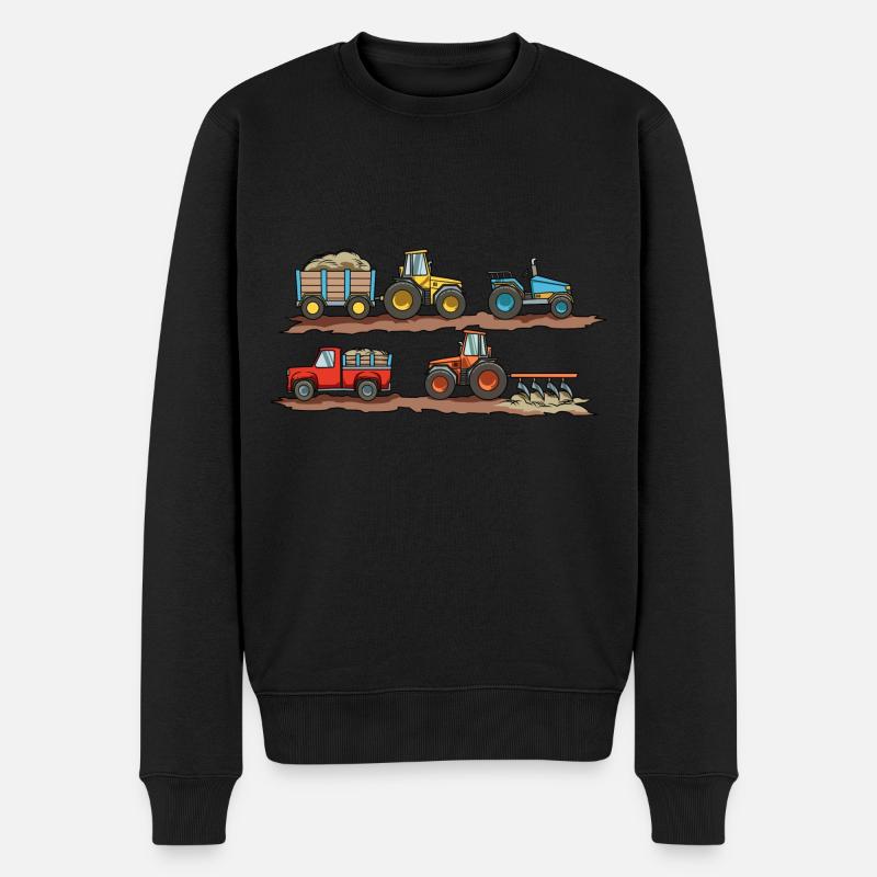 Kinder Trecker Traktor Jungen Bauernhof - Männer Premium Bio Pullover - Schwarz