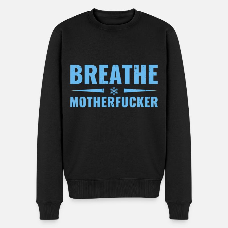 Eisbaden Atmen Atemübungen Breathe Yoga - Männer Premium Bio Pullover - Schwarz