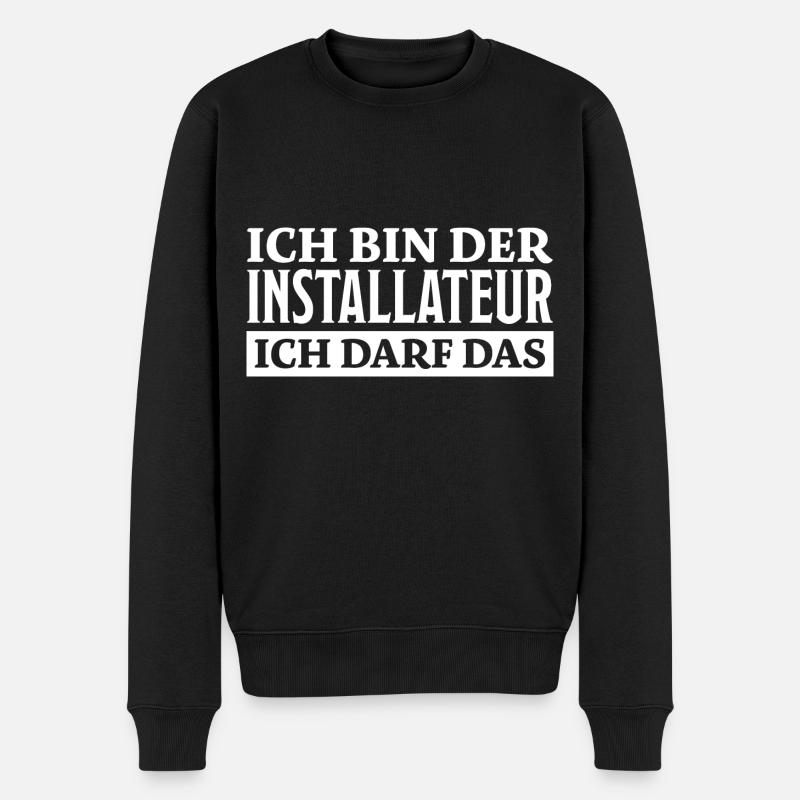 Installateur Spruch Heizung Installateur Geschenk - Männer Premium Bio Pullover - Schwarz