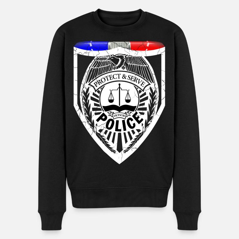 Policier - Pull Premium bio Homme - noir