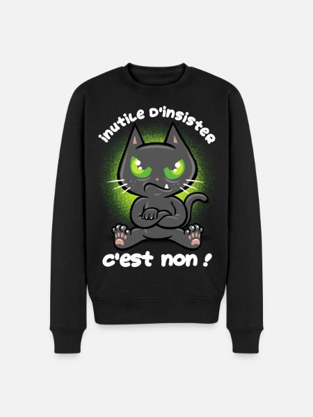 Chat têtu - Pull Premium bio Homme - noir