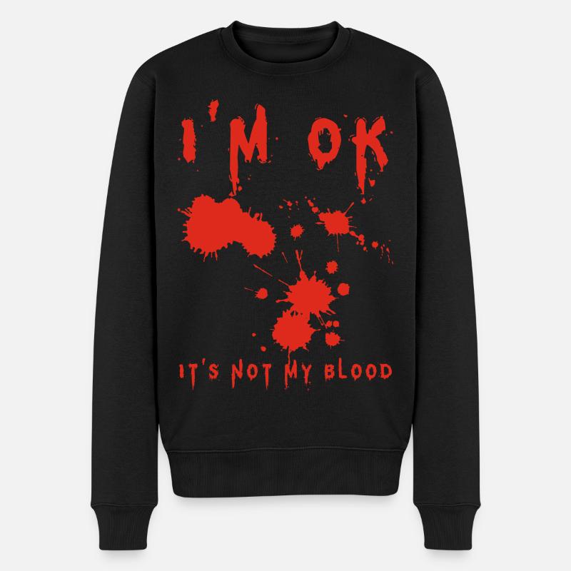 I'm Fine (Englisch) - Männer Premium Bio Pullover - Schwarz