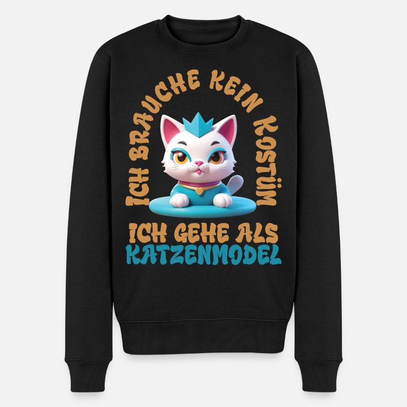 Katzenmodel - Karneval - Männer Premium Bio Pullover - Schwarz