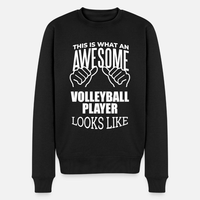 volley-ball - Pull Premium bio Homme - noir