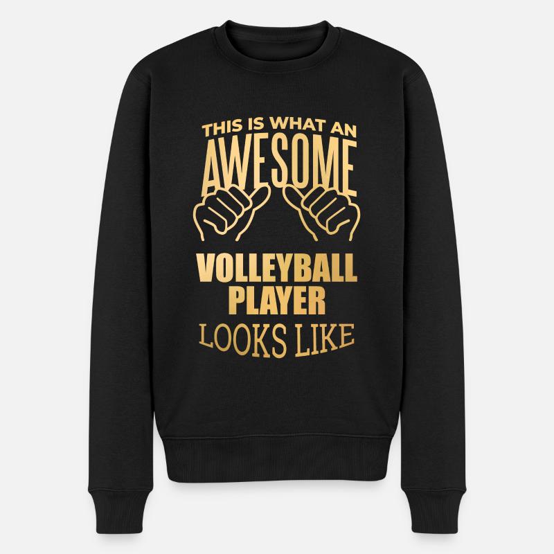volley-ball - Pull Premium bio Homme - noir