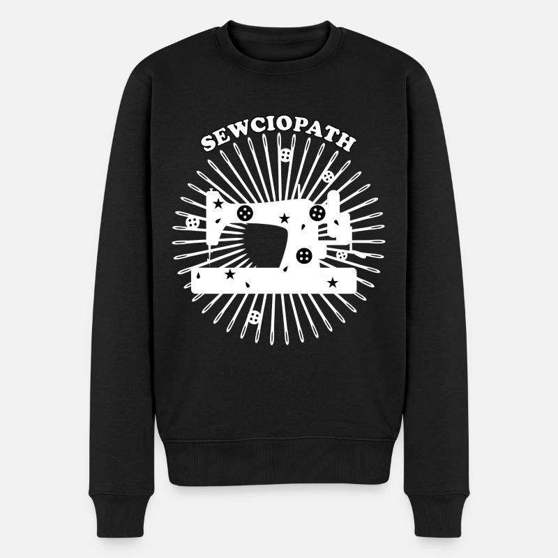 Nähmaschinen Design - White - Männer Premium Bio Pullover - Schwarz
