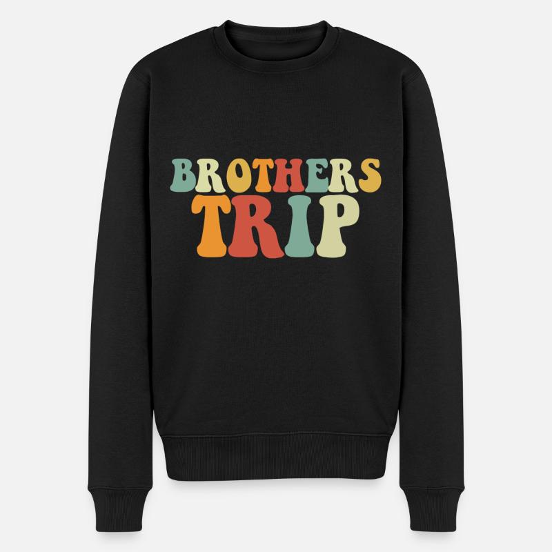 Geschwister Brüder Reise - Männer Premium Bio Pullover - Schwarz