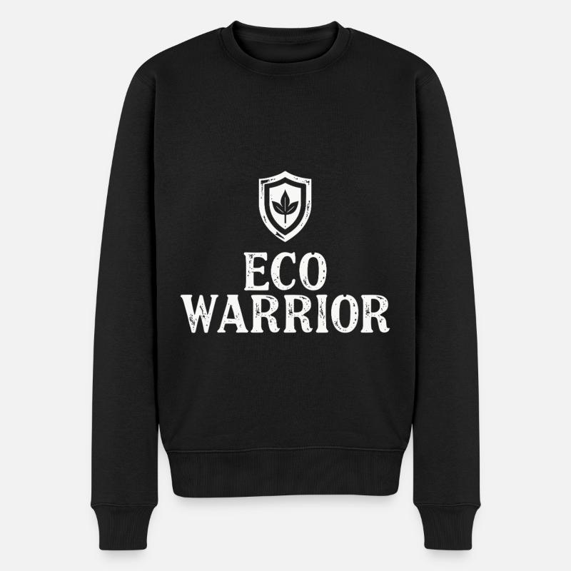 Eco Warrior Naturschutz Umweltschutz - Männer Premium Bio Pullover - Schwarz
