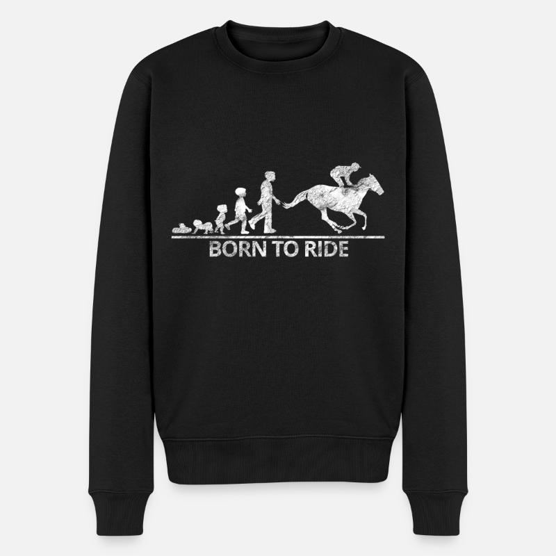 Chevaux d'équitation évolution hobby - Pull Premium bio Homme - noir