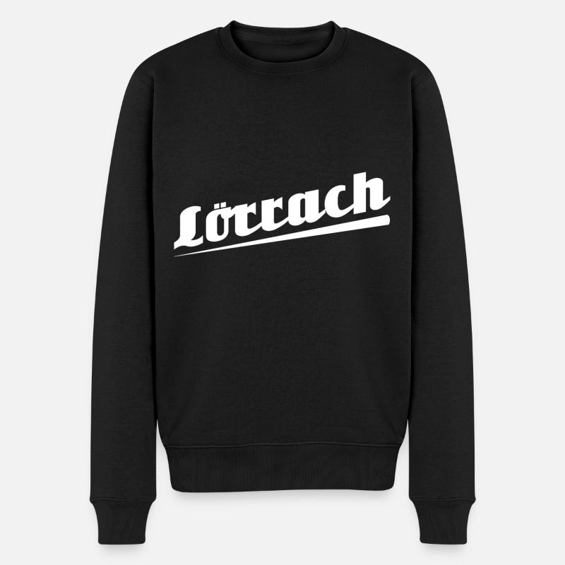 Lörrach - Textdesign mit Stadtnamen - Männer Premium Bio Pullover - Schwarz