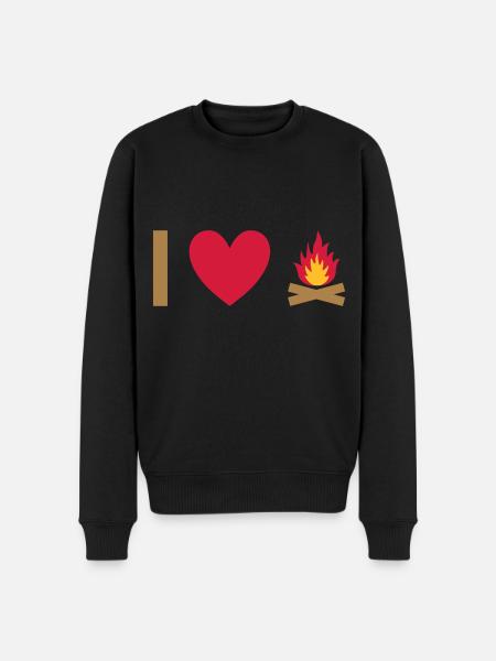 I love campfires - Men's Premium Organic Jumper - black