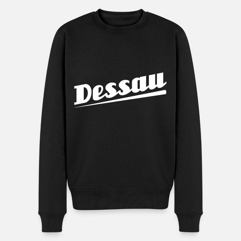 Dessau - Textdesign mit Stadtnamen - Männer Premium Bio Pullover - Schwarz