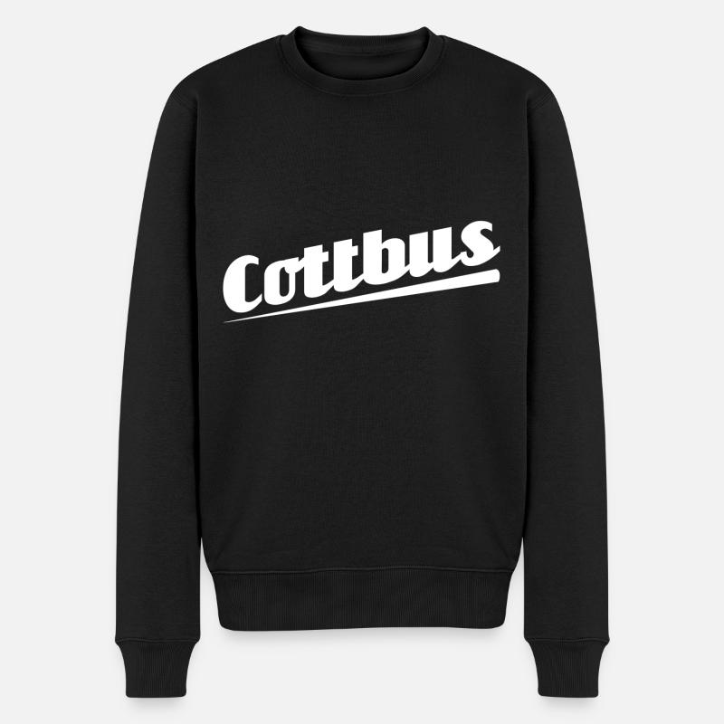 Cottbus - Textdesign mit Stadtnamen - Männer Premium Bio Pullover - Schwarz