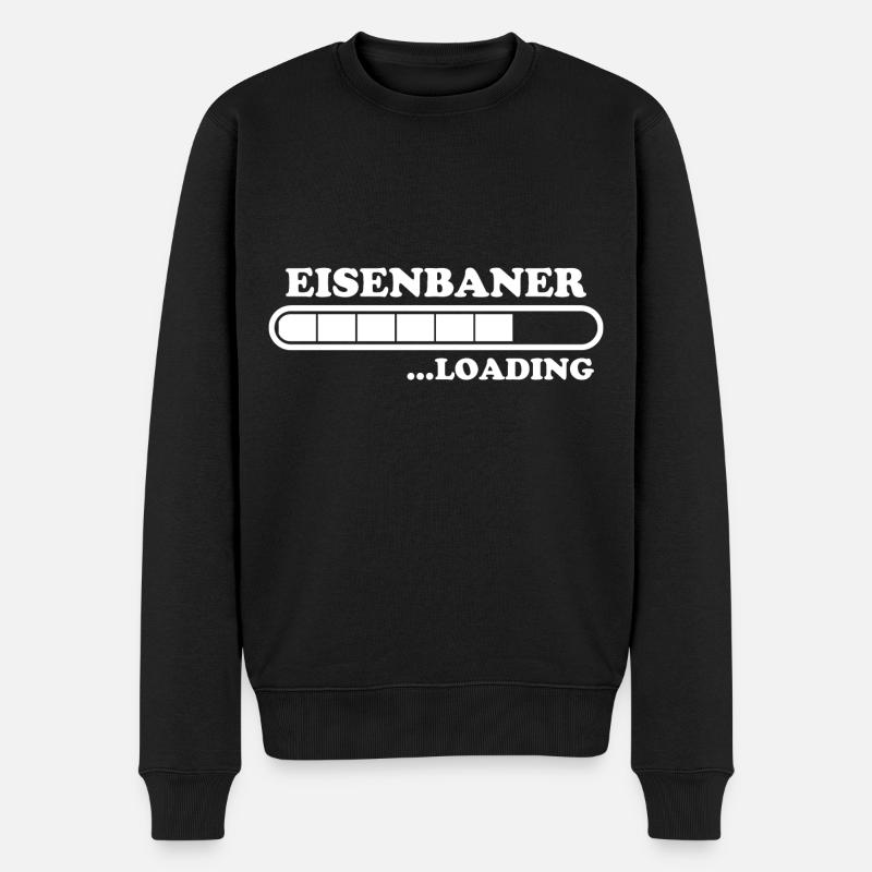 Eisenbahner Spruch Lokführer Eisenbahner Geschenk - Männer Premium Bio Pullover - Schwarz