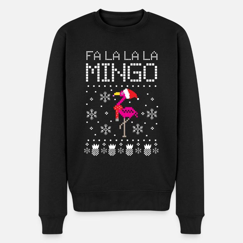 Noël Falalalamingo Flamingo - Pull Premium bio Homme - noir