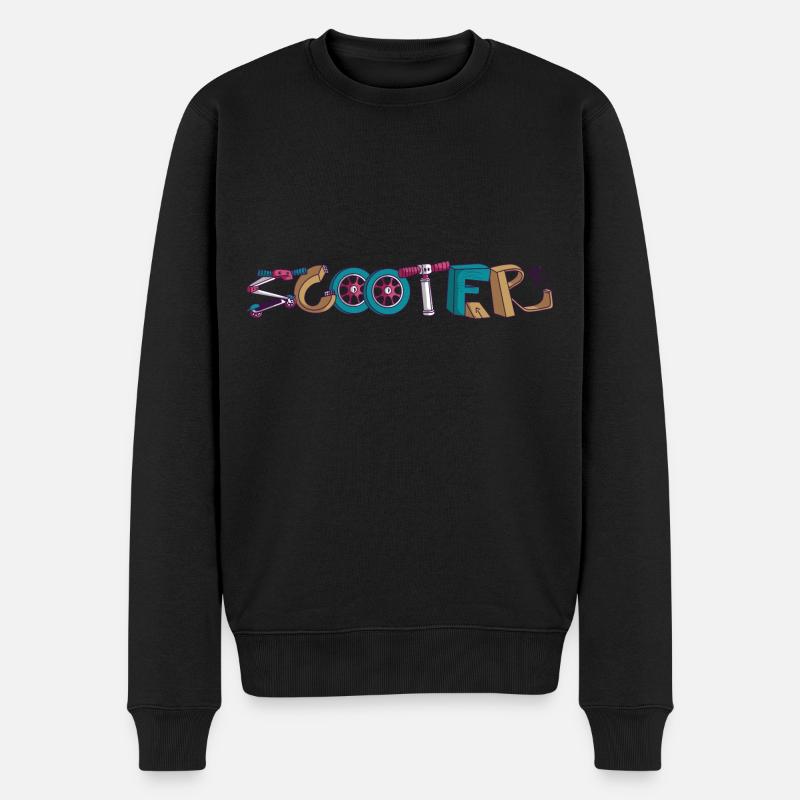 Vintage Stunt Scooter Tretroller Jungs Geschenk - Männer Premium Bio Pullover - Schwarz
