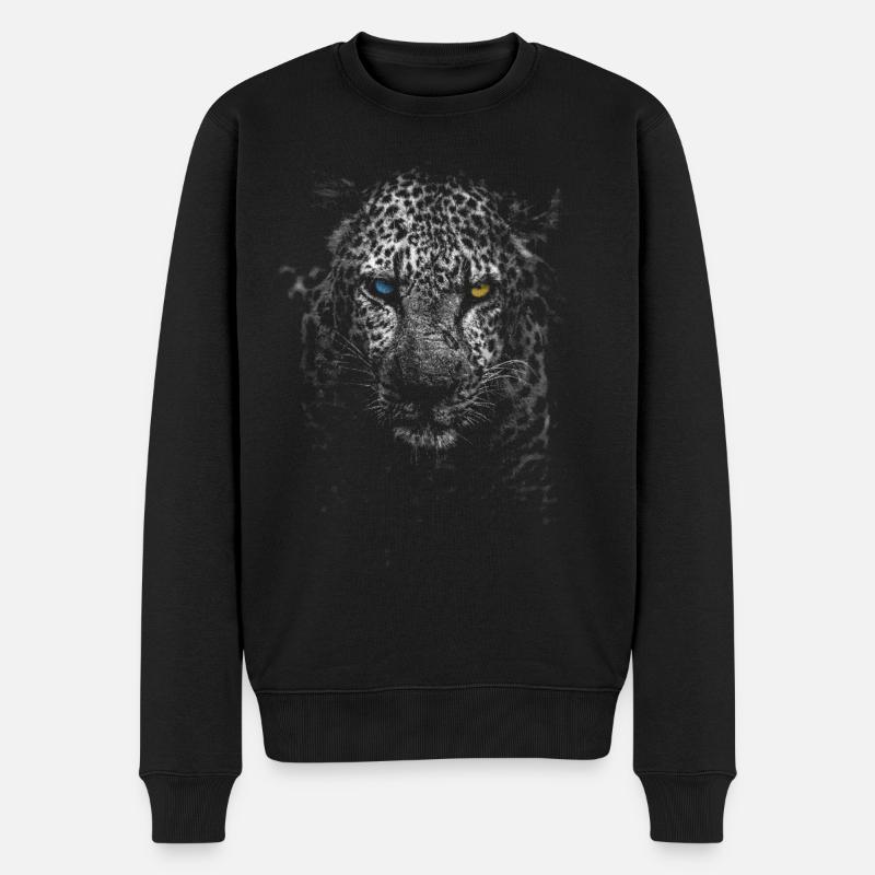 Léopard blanc - Pull Premium bio Homme - noir