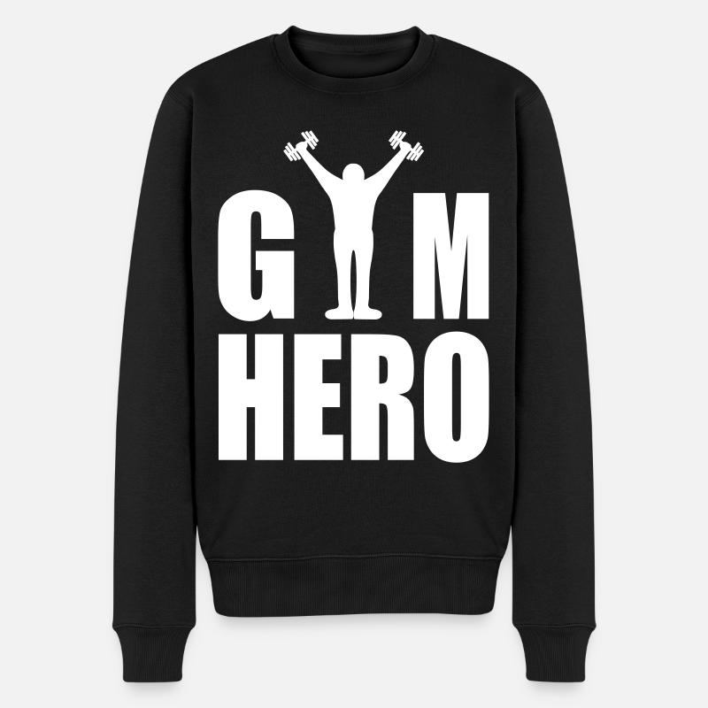 GYM Hero - Pull Premium bio Homme - noir