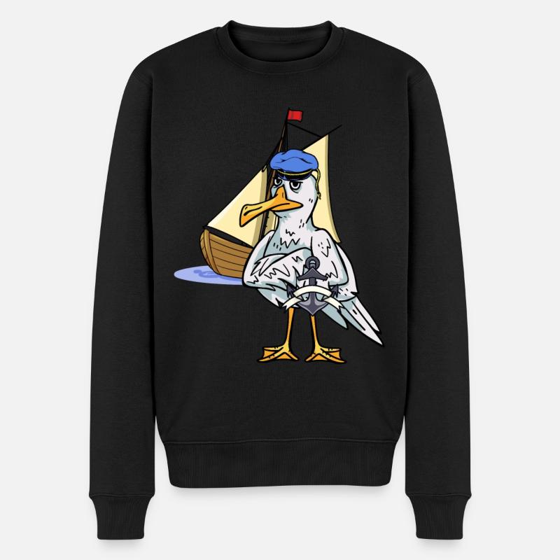 Marin Marin Navire Capitaine - Pull Premium bio Homme - noir