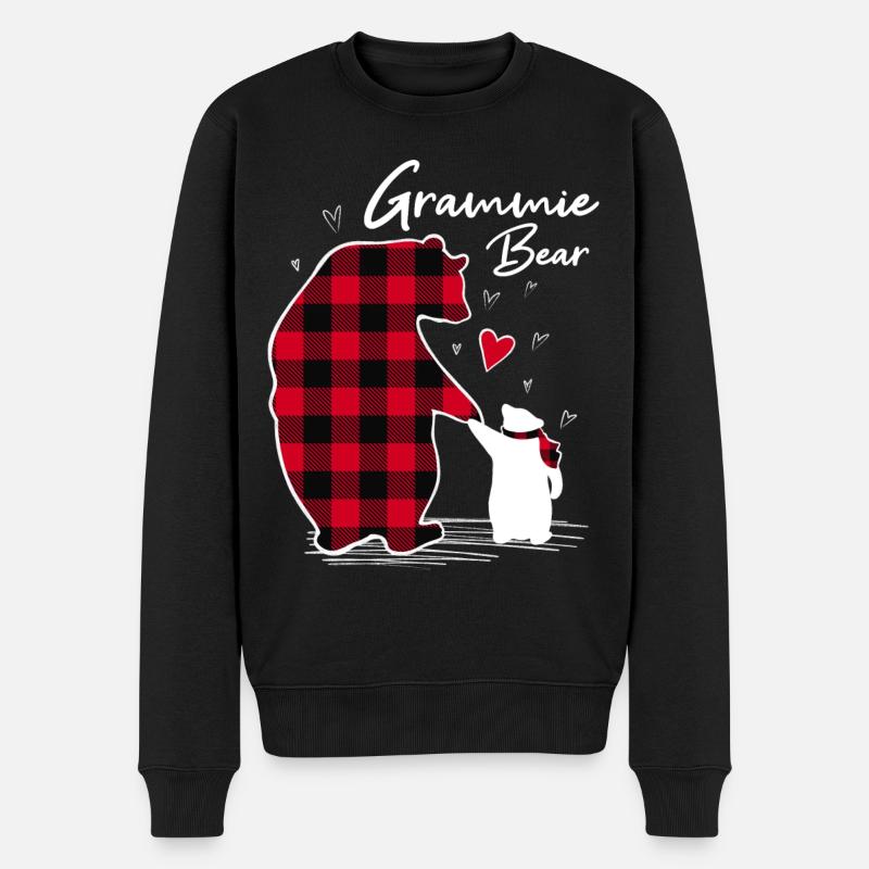 Grammie Bear - Männer Premium Bio Pullover - Schwarz