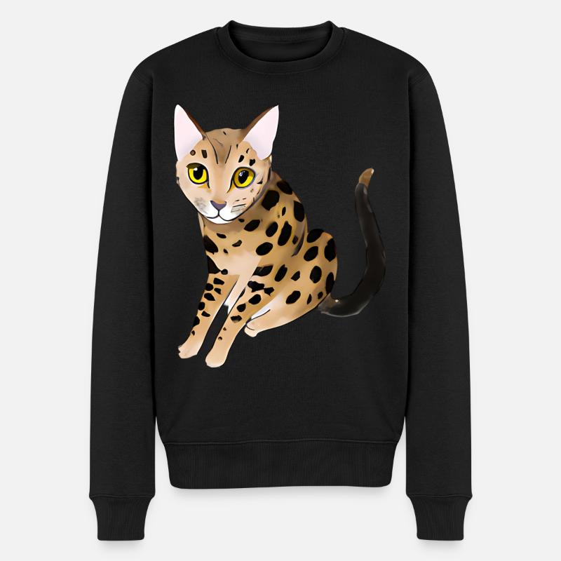 Bengalkatze - Männer Premium Bio Pullover - Schwarz