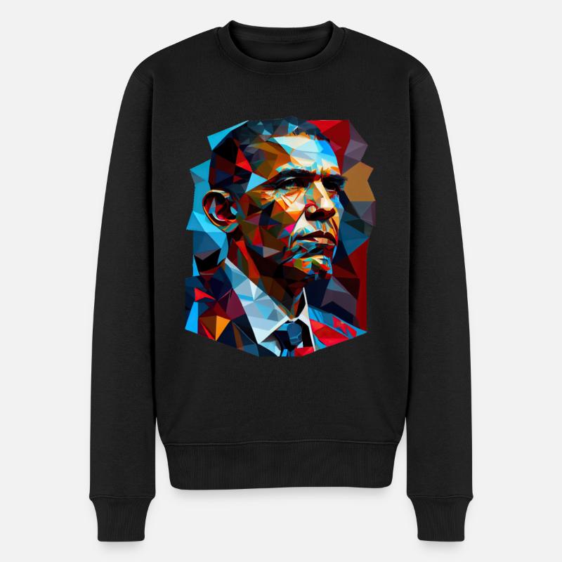 Obamas Pop-Art - Männer Premium Bio Pullover - Schwarz