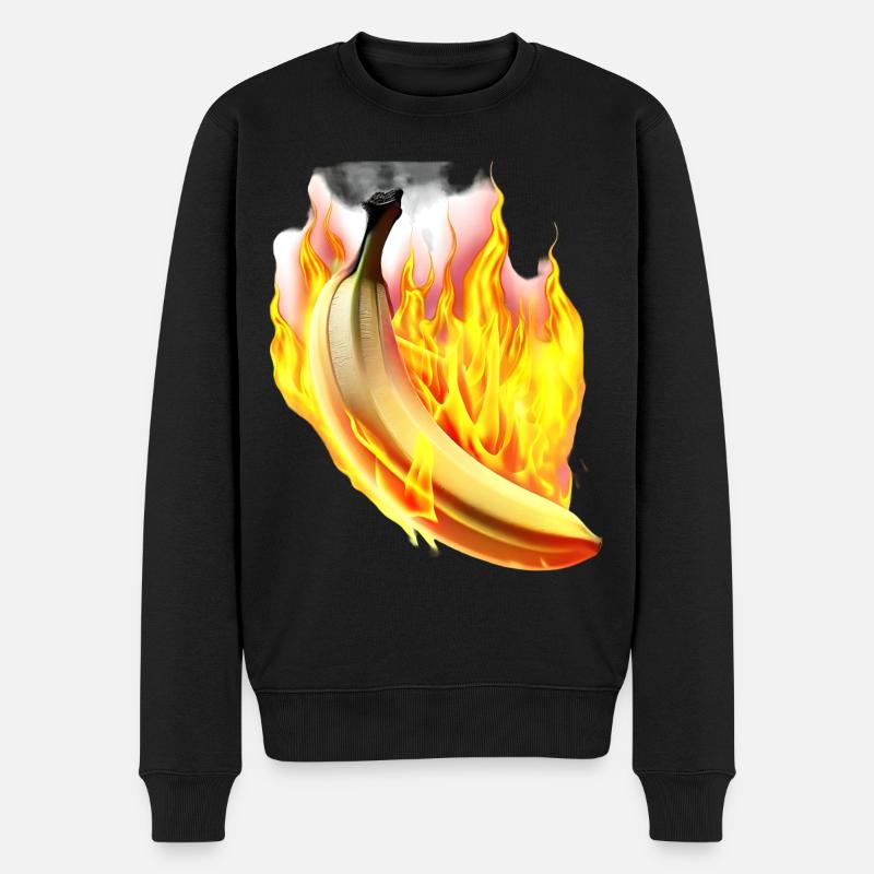 Brennende Banane - Männer Premium Bio Pullover - Schwarz