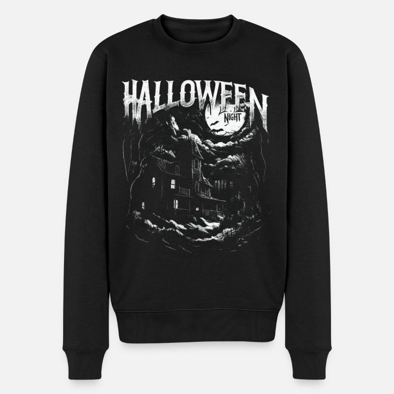 HALLOWEEN-NACHT - Männer Premium Bio Pullover - Schwarz
