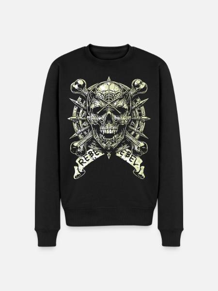 Rebel Rebel Skull - Men's Premium Organic Jumper - black