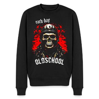 Oldschool tous les jours - Pull Premium bio Homme - noir - Devant - Nico (187cm)