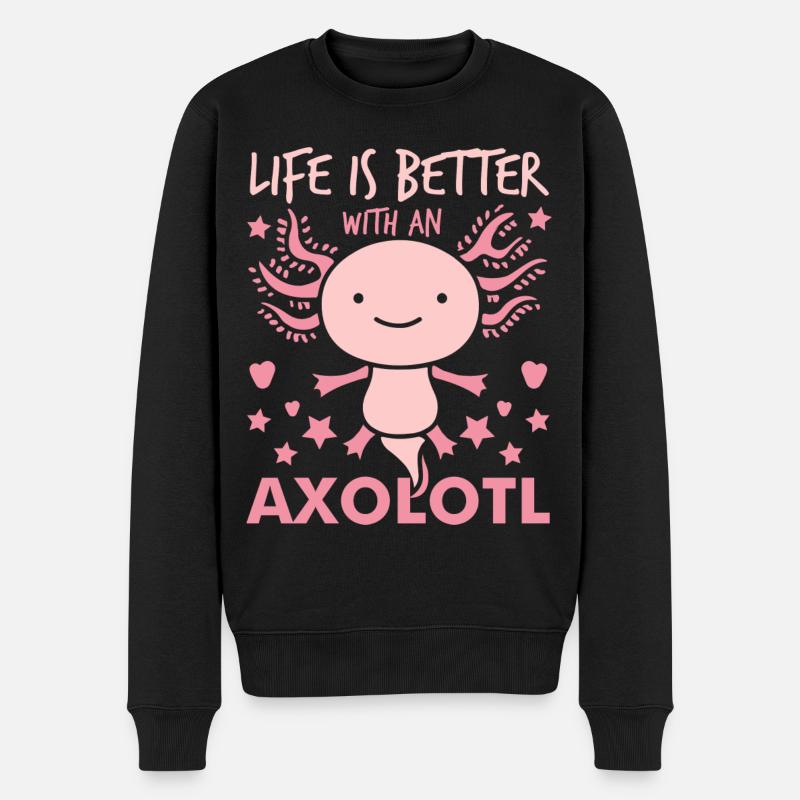 Axolotl - Pull Premium bio Homme - noir