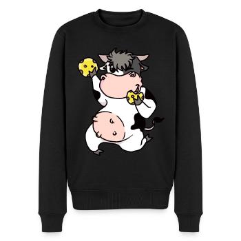 Drôle de biscuits de bonbons de vache grignotage - Pull Premium bio Homme - noir - Devant - Nico (187cm)