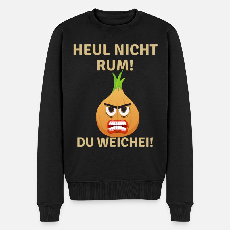 Zwiebel Spruch - Männer Premium Bio Pullover - Schwarz