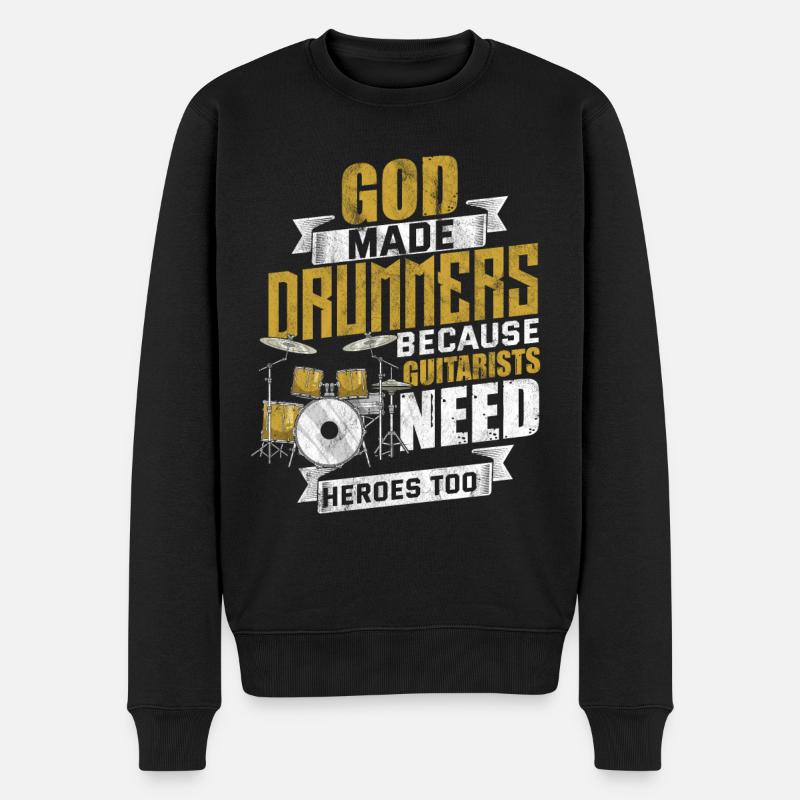 Drums drummer drumsticks drum - Men's Premium Organic Jumper - black