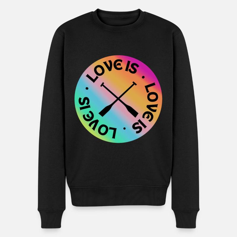 Rudern: Liebe ist. - Männer Premium Bio Pullover - Schwarz