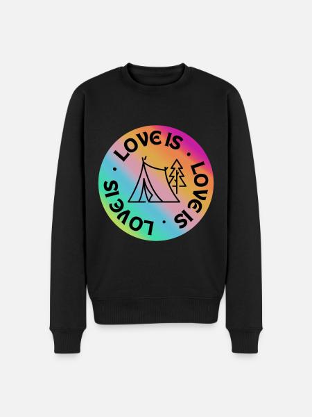 Camping: Love is. - Men's Premium Organic Jumper - black