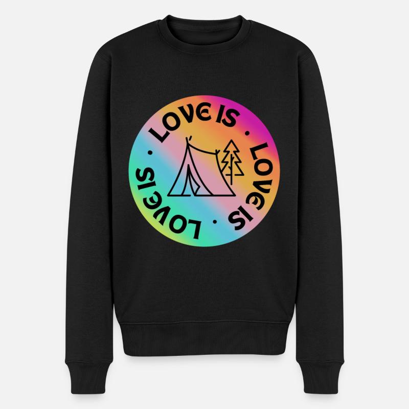 Camping : L’amour, c’est. - Pull Premium bio Homme - noir