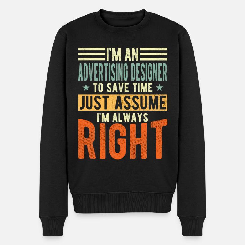 Werbedesigner - Männer Premium Bio Pullover - Schwarz